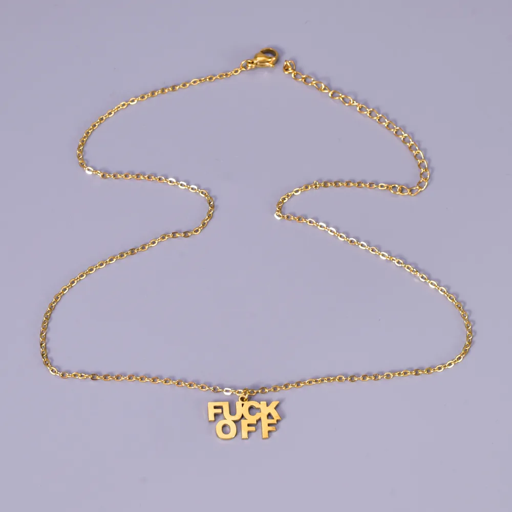 Wholesale Jewelry Elegant Tropical Pastoral Letter 304 Stainless Steel 18K Gold Plated Pendant Necklace display picture 5