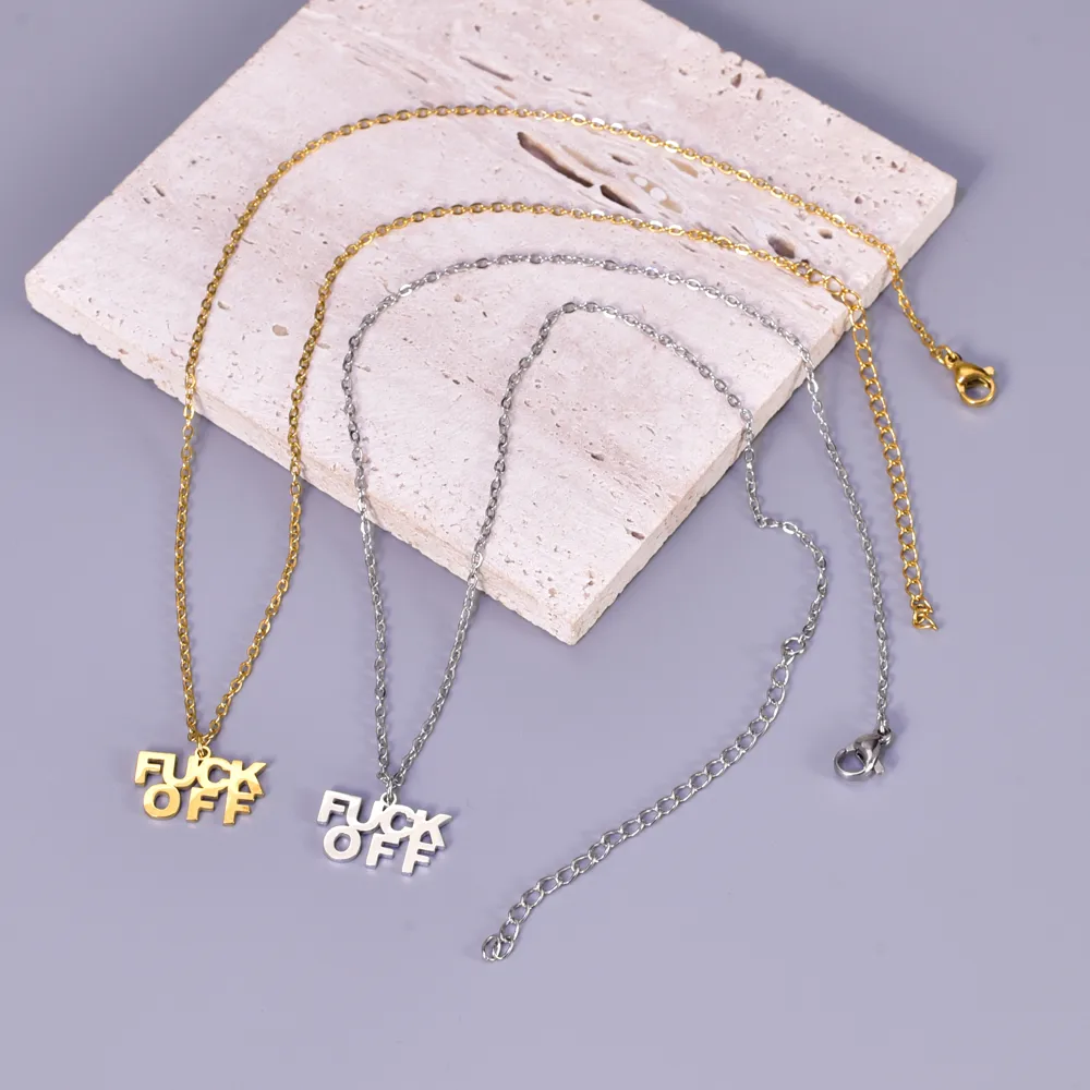 Wholesale Jewelry Elegant Tropical Pastoral Letter 304 Stainless Steel 18K Gold Plated Pendant Necklace display picture 3