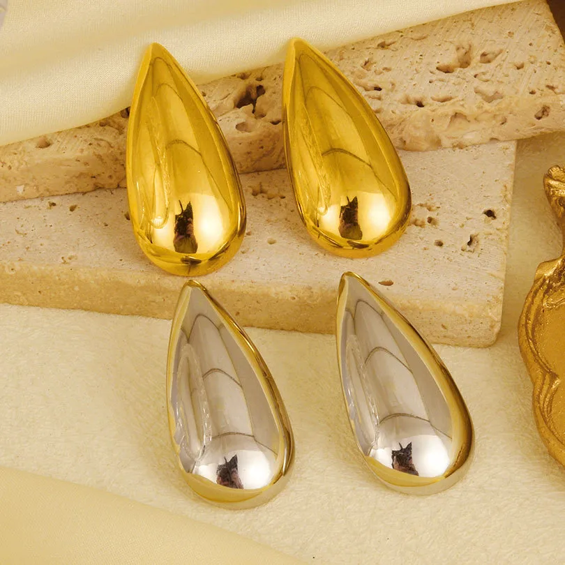 1 Pair Casual Simple Style Streetwear Geometric Irregular Plating 304 Stainless Steel Ear Studs display picture 2