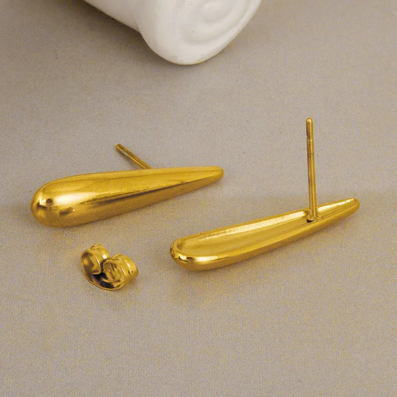 1 Pair Elegant Simple Style Streetwear Geometric Irregular Plating 304 Stainless Steel Ear Studs display picture 9