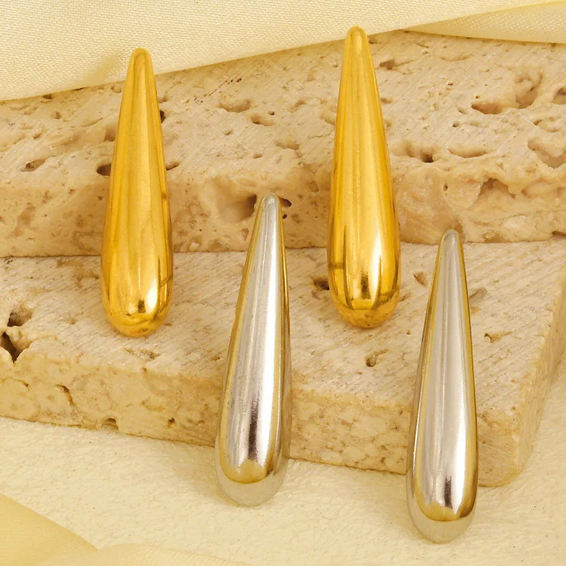 1 Pair Elegant Simple Style Streetwear Geometric Irregular Plating 304 Stainless Steel Ear Studs display picture 3