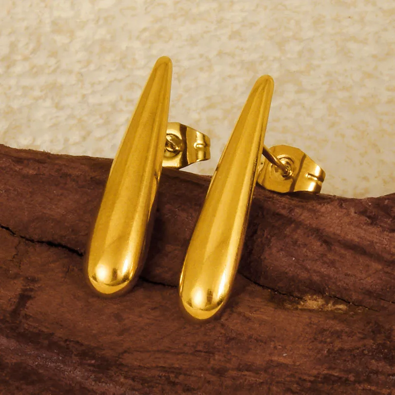 1 Pair Elegant Simple Style Streetwear Geometric Irregular Plating 304 Stainless Steel Ear Studs display picture 8