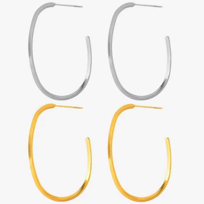 1 Pair Casual Elegant Streetwear Solid Color Irregular Plating 304 Stainless Steel Earrings display picture 1
