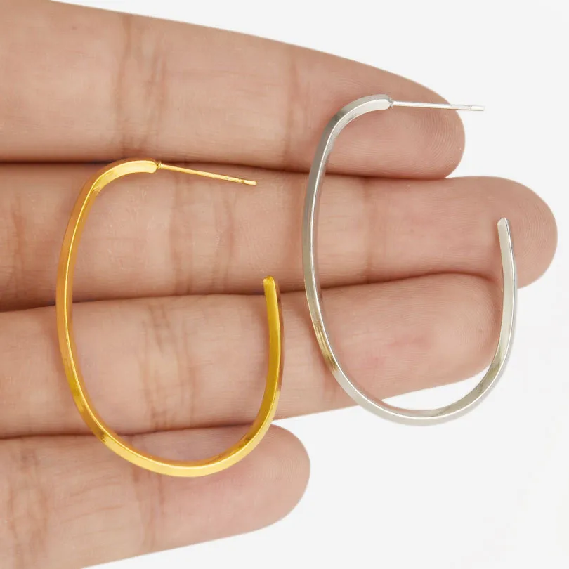 1 Pair Casual Elegant Streetwear Solid Color Irregular Plating 304 Stainless Steel Earrings display picture 2