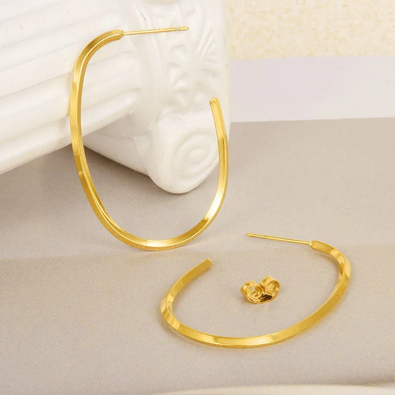 1 Pair Casual Elegant Streetwear Solid Color Irregular Plating 304 Stainless Steel Earrings display picture 3
