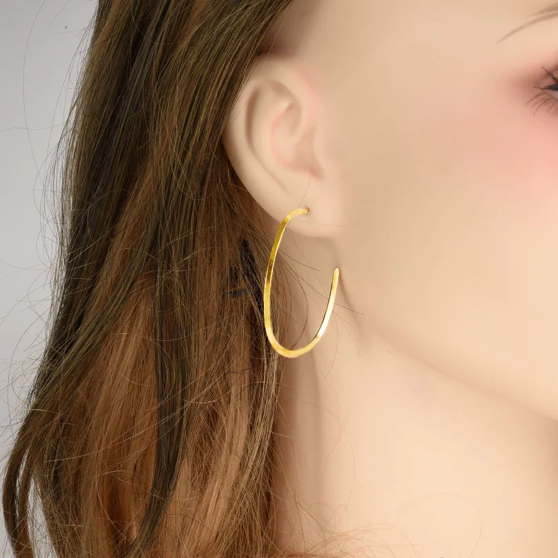 1 Pair Casual Elegant Streetwear Solid Color Irregular Plating 304 Stainless Steel Earrings display picture 8
