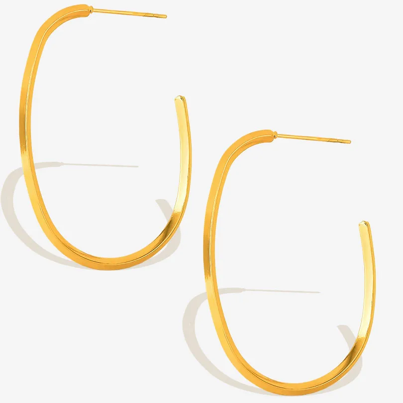 1 Pair Casual Elegant Streetwear Solid Color Irregular Plating 304 Stainless Steel Earrings display picture 9