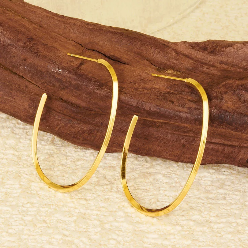1 Pair Casual Elegant Streetwear Solid Color Irregular Plating 304 Stainless Steel Earrings display picture 4
