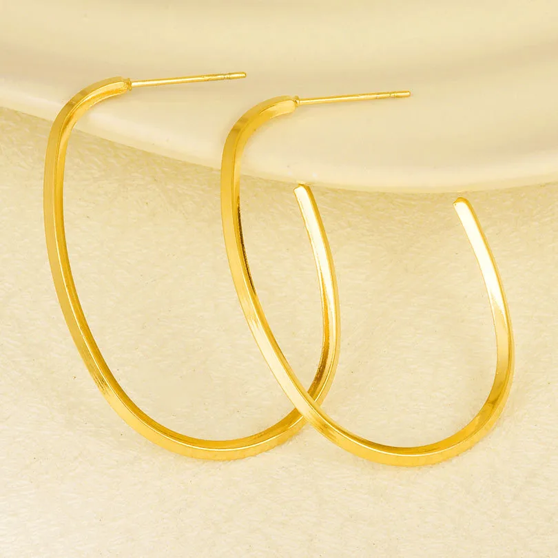 1 Pair Casual Elegant Streetwear Solid Color Irregular Plating 304 Stainless Steel Earrings display picture 5
