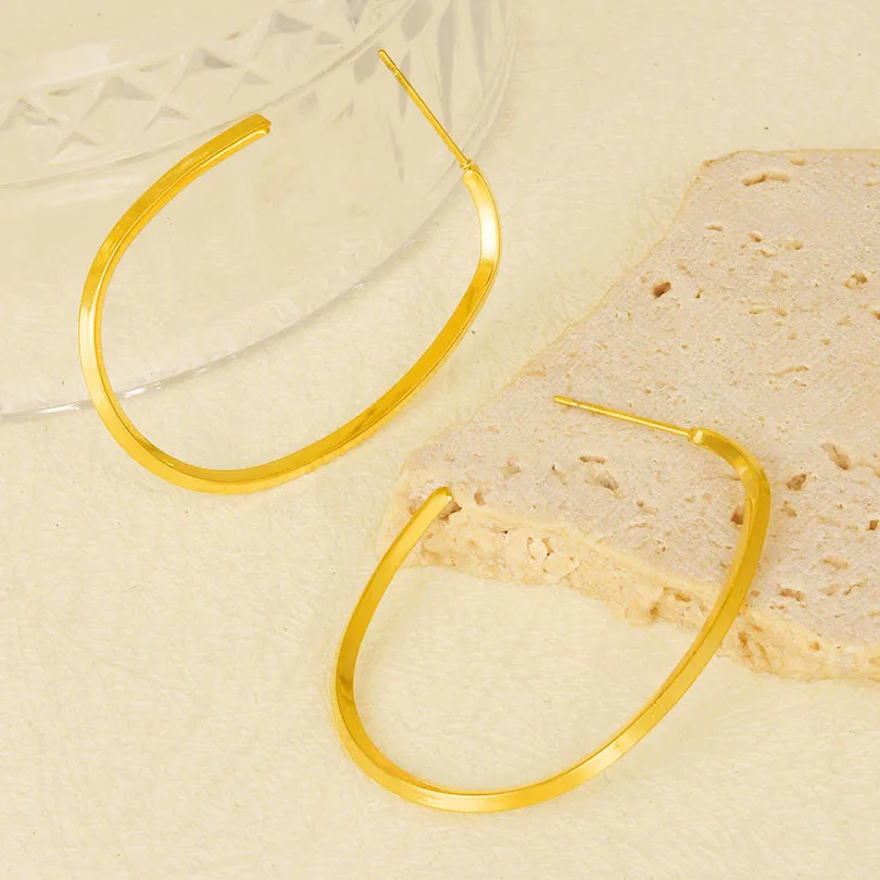 1 Pair Casual Elegant Streetwear Solid Color Irregular Plating 304 Stainless Steel Earrings display picture 6