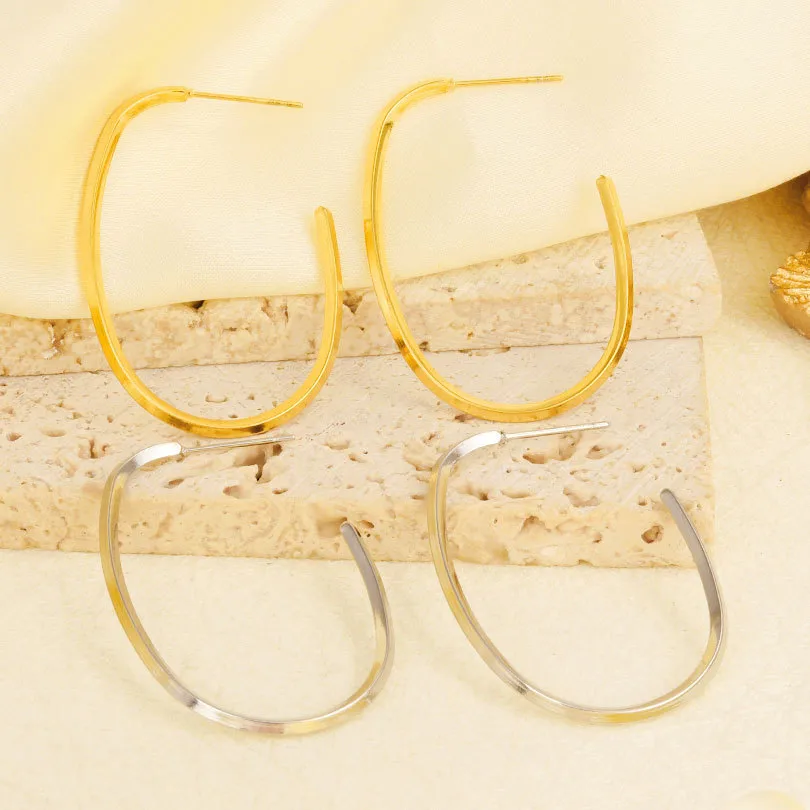1 Pair Casual Elegant Streetwear Solid Color Irregular Plating 304 Stainless Steel Earrings display picture 7