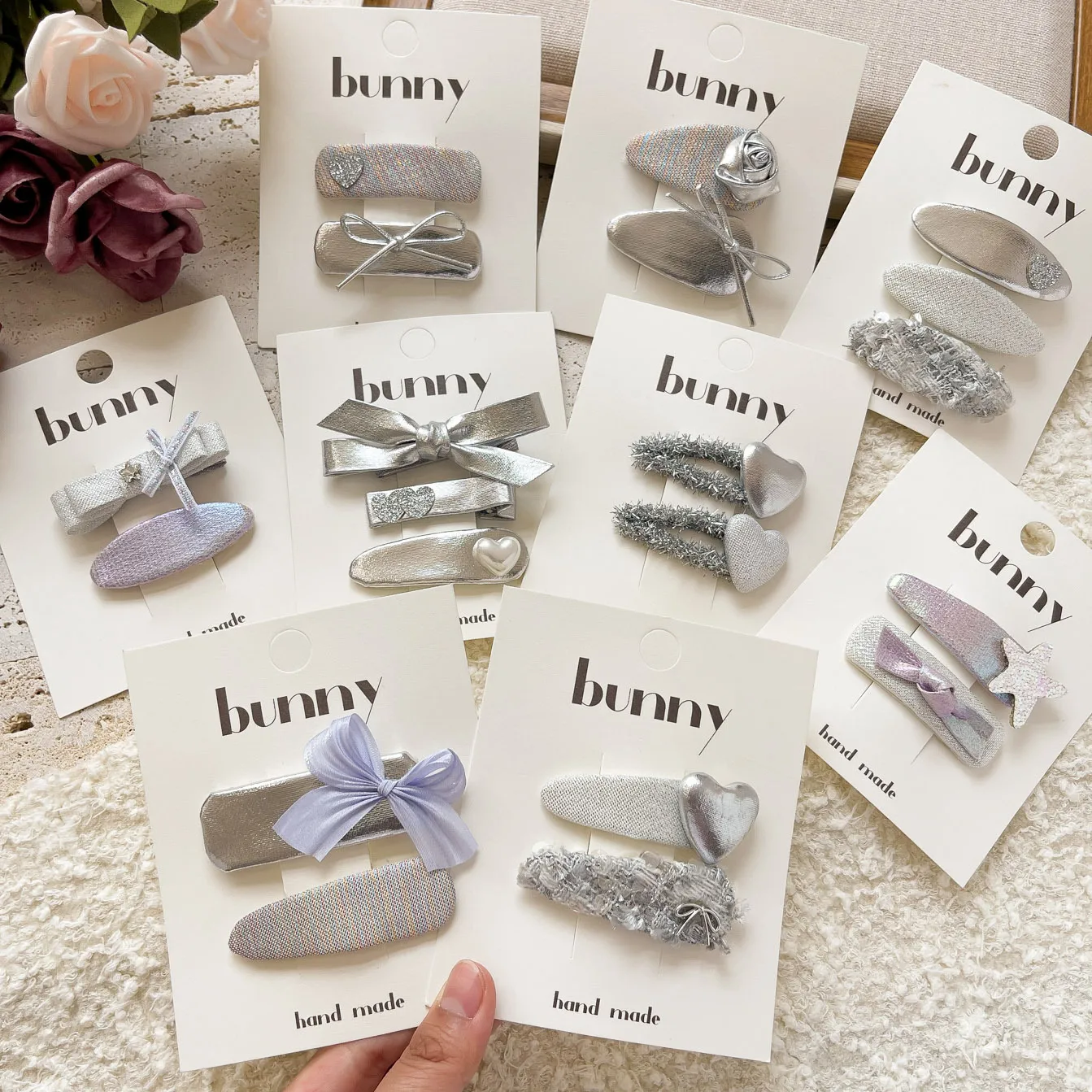 Magic Color Silver Bright Leather Series Sweet Girl's Hairpin New  Cute Girl's Broken Hair Bangs BB Clip Headwear display picture 2