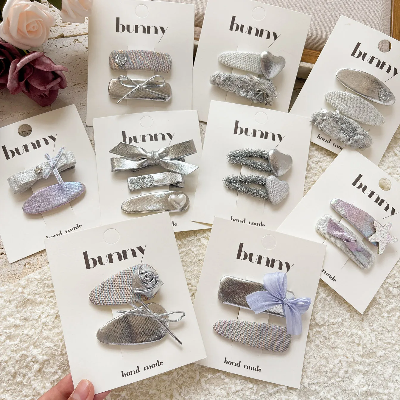 Magic Color Silver Bright Leather Series Sweet Girl's Hairpin New  Cute Girl's Broken Hair Bangs BB Clip Headwear display picture 3