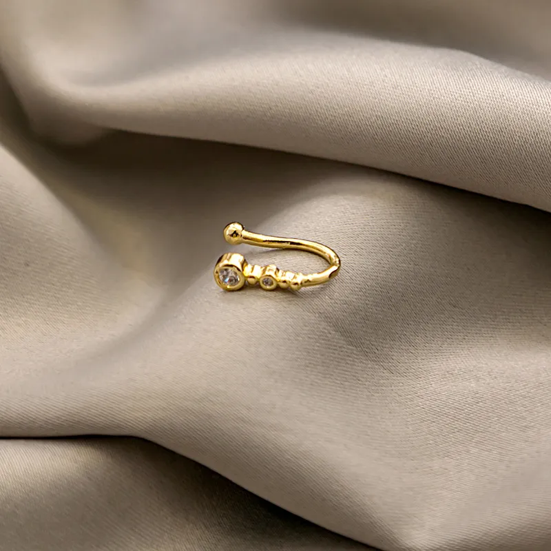 Non-perforated U-shaped Nose Clip Retro Cold Wind Bow Jewelry Moon Eight Mans Star Diamond Nose Wholesale display picture 11