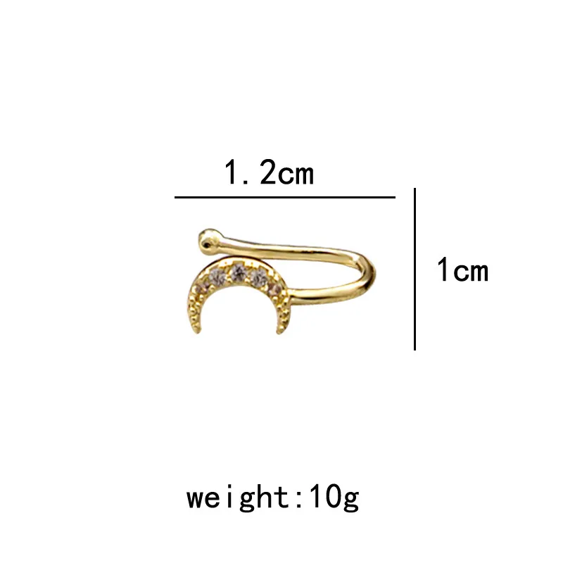 Non-perforated U-shaped Nose Clip Retro Cold Wind Bow Jewelry Moon Eight Mans Star Diamond Nose Wholesale display picture 2