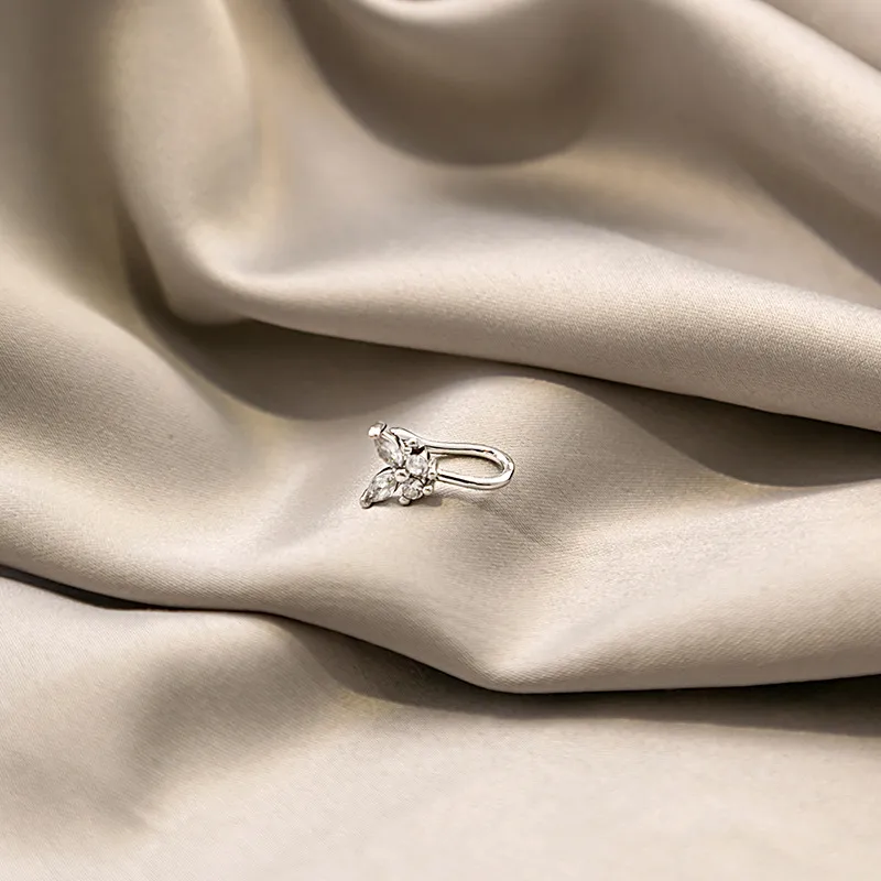 Non-perforated U-shaped Nose Clip Retro Cold Wind Bow Jewelry Moon Eight Mans Star Diamond Nose Wholesale display picture 9