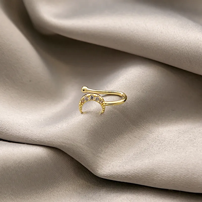Non-perforated U-shaped Nose Clip Retro Cold Wind Bow Jewelry Moon Eight Mans Star Diamond Nose Wholesale display picture 12