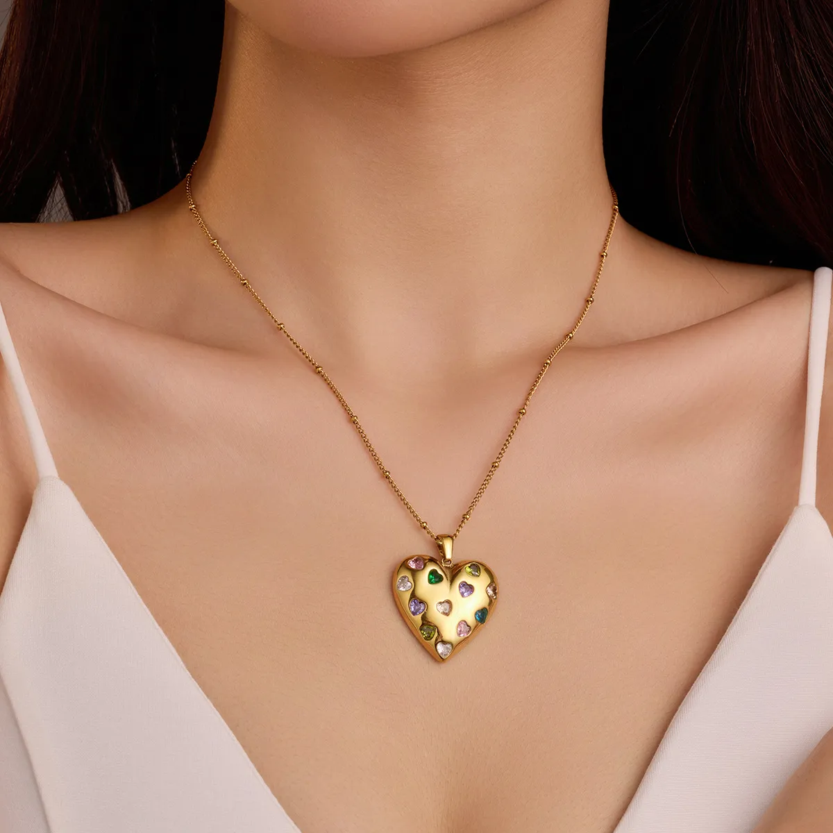 Classic Style Heart Shape 304 Stainless Steel Women's Pendant Necklace display picture 12