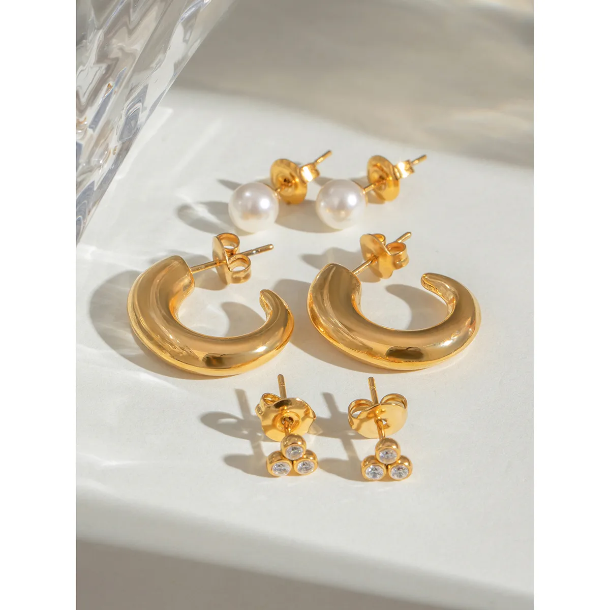 1 Set Simple Style Classic Style Geometric 304 Stainless Steel Earrings display picture 9