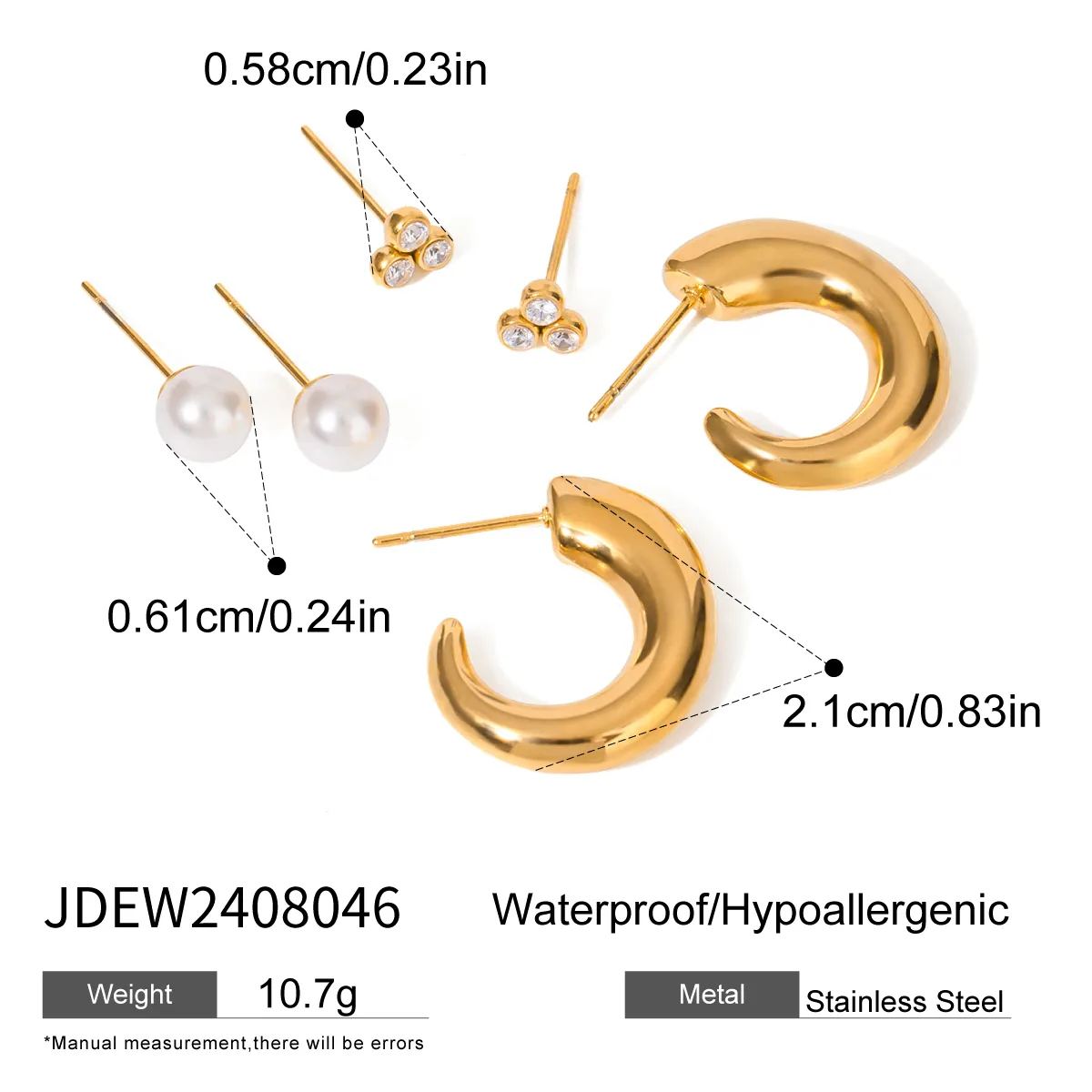 1 Set Simple Style Classic Style Geometric 304 Stainless Steel Earrings display picture 1