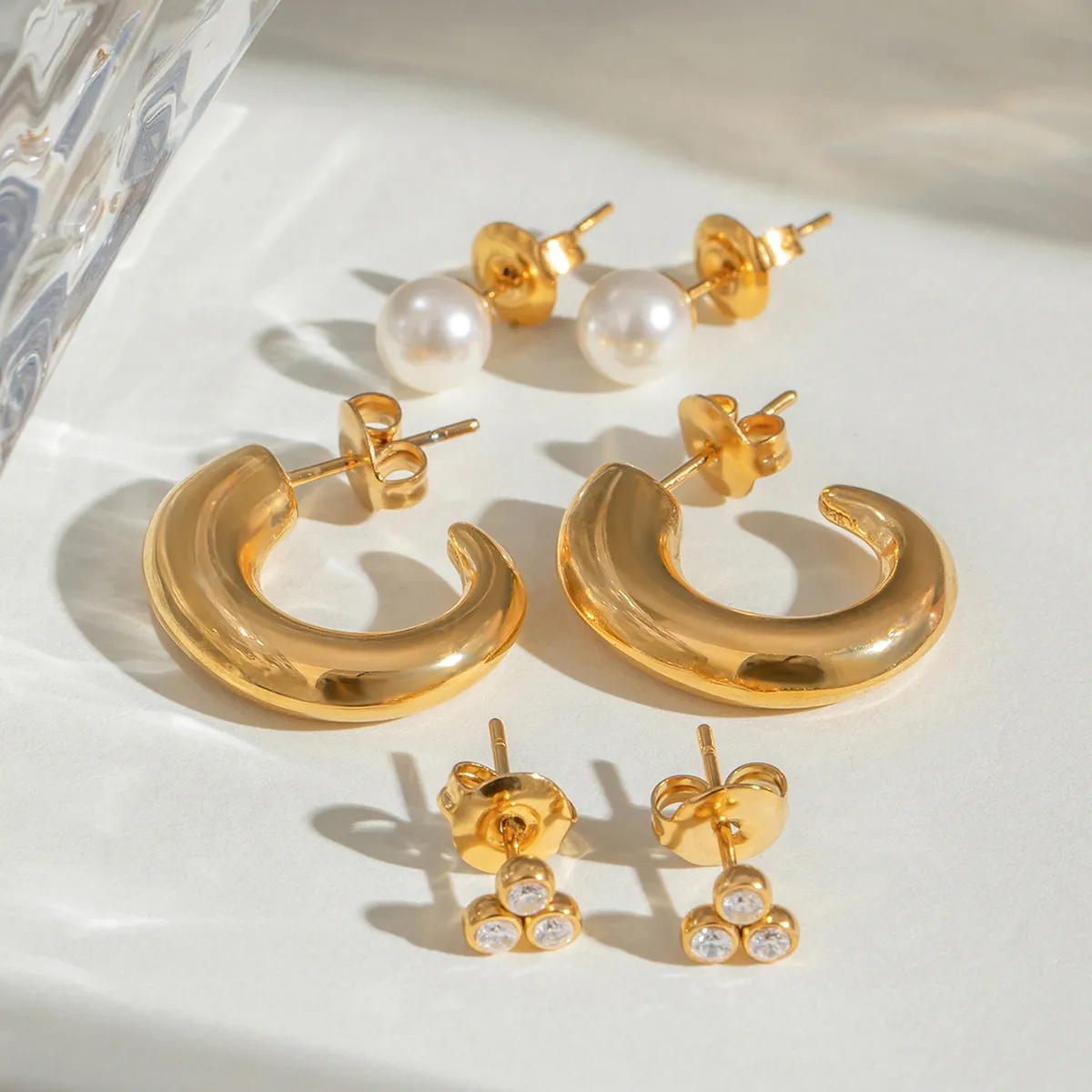 1 Set Simple Style Classic Style Geometric 304 Stainless Steel Earrings display picture 17