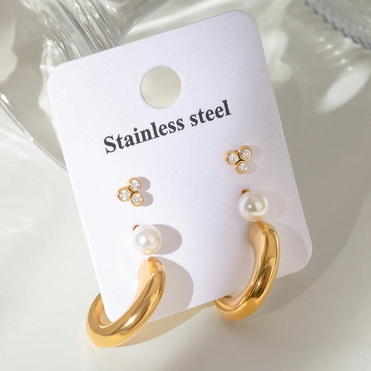 1 Set Simple Style Classic Style Geometric 304 Stainless Steel Earrings display picture 5