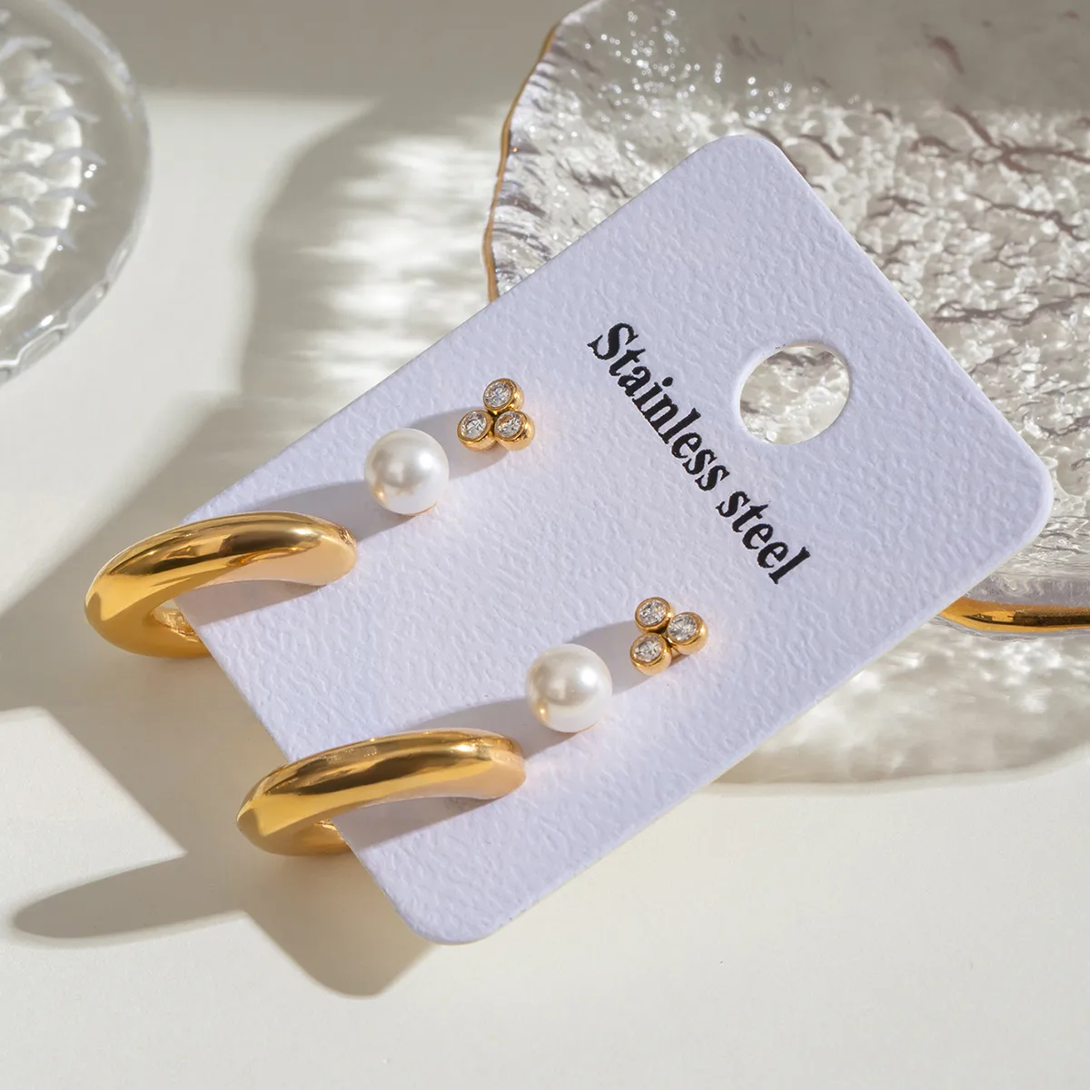 1 Set Simple Style Classic Style Geometric 304 Stainless Steel Earrings display picture 13