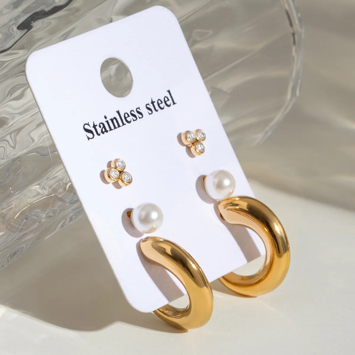 1 Set Simple Style Classic Style Geometric 304 Stainless Steel Earrings display picture 6