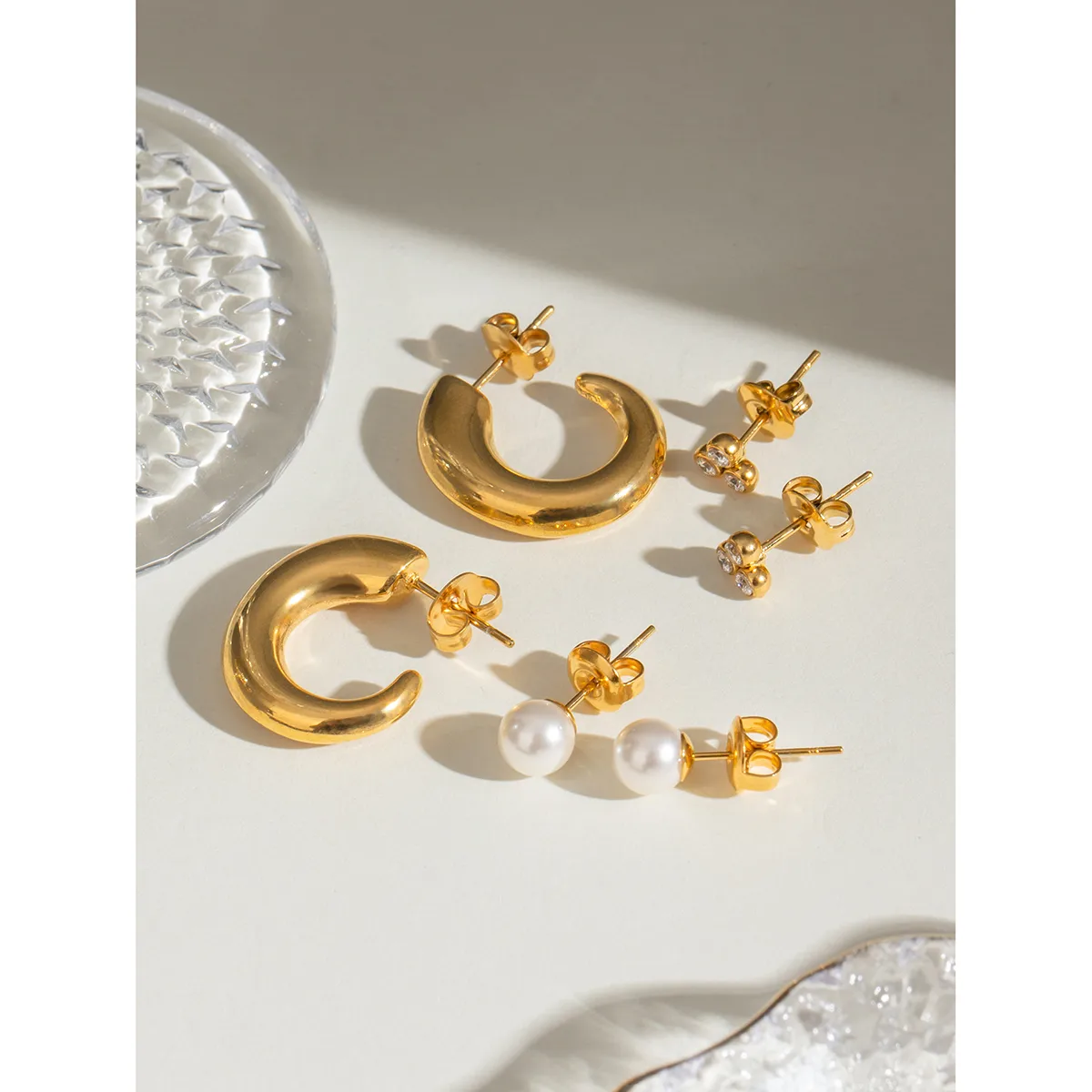 1 Set Simple Style Classic Style Geometric 304 Stainless Steel Earrings display picture 28