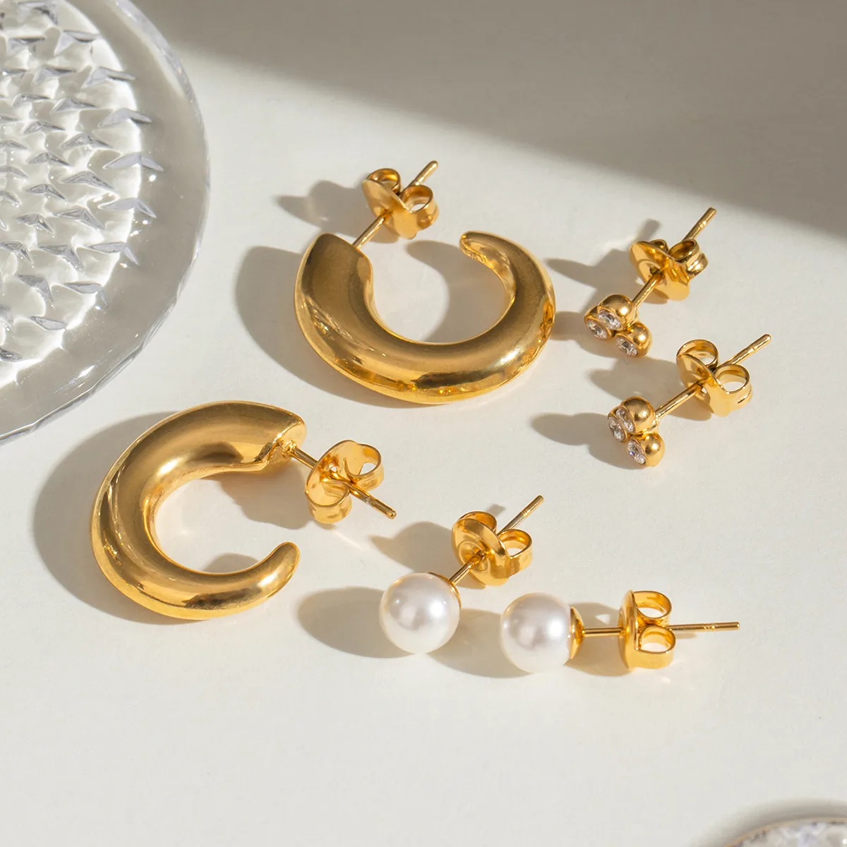 1 Set Simple Style Classic Style Geometric 304 Stainless Steel Earrings display picture 30