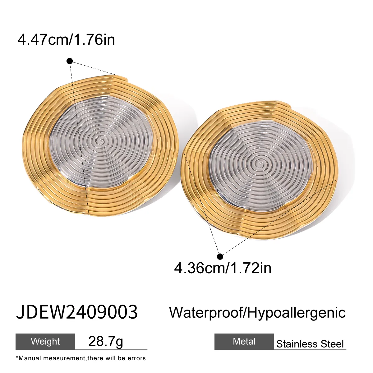 1 Pair Simple Style Classic Style Geometric 304 Stainless Steel Ear Studs display picture 13