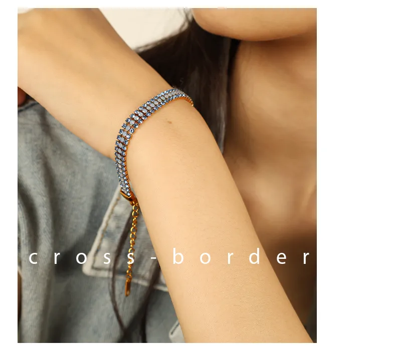 Simple Style Classic Style Geometric 304 Stainless Steel 18K Gold Plated Zircon Bracelets In Bulk display picture 1