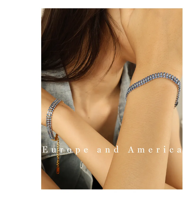 Simple Style Classic Style Geometric 304 Stainless Steel 18K Gold Plated Zircon Bracelets In Bulk display picture 2
