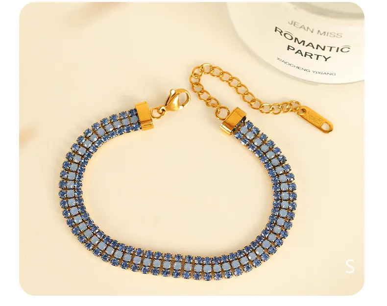 Simple Style Classic Style Geometric 304 Stainless Steel 18K Gold Plated Zircon Bracelets In Bulk display picture 4