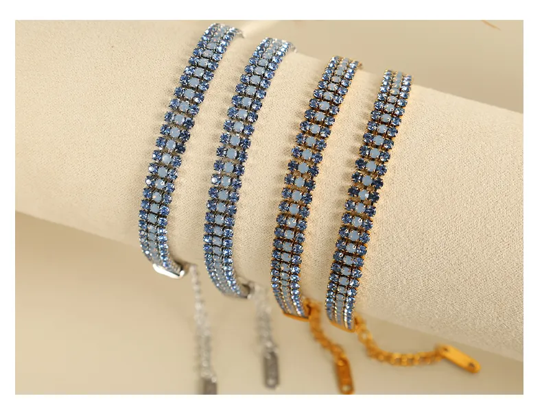 Simple Style Classic Style Geometric 304 Stainless Steel 18K Gold Plated Zircon Bracelets In Bulk display picture 6