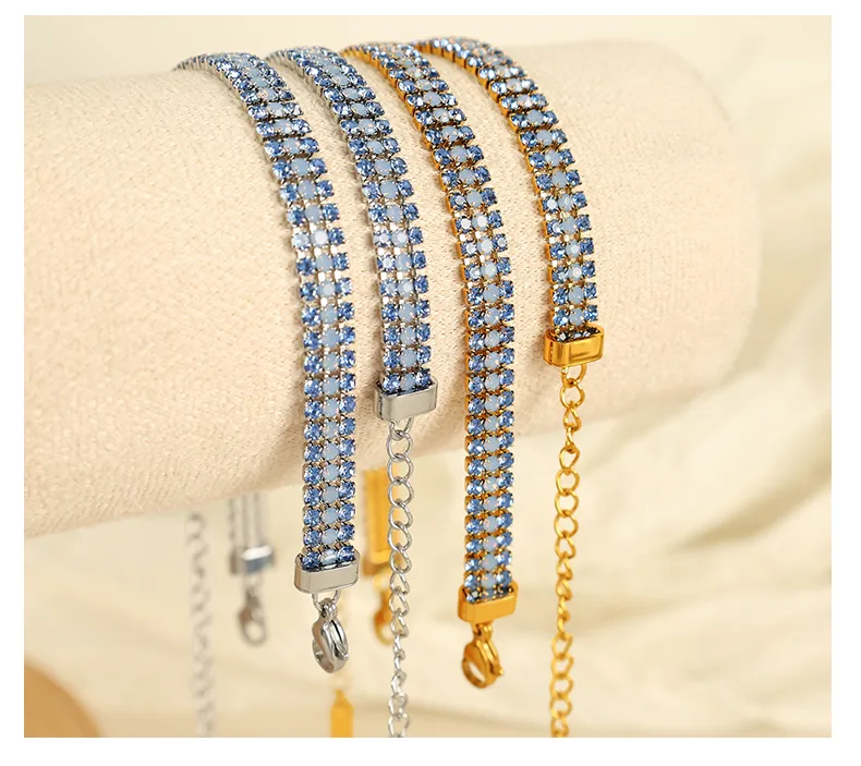 Simple Style Classic Style Geometric 304 Stainless Steel 18K Gold Plated Zircon Bracelets In Bulk display picture 10