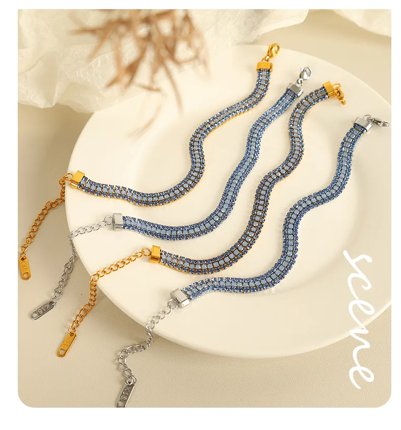 Simple Style Classic Style Geometric 304 Stainless Steel 18K Gold Plated Zircon Bracelets In Bulk display picture 8