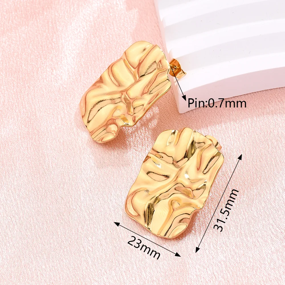 1 Pair/Package Modern Style Simple Style Irregular Simple Handmade 304 Stainless Steel Ear Studs display picture 2