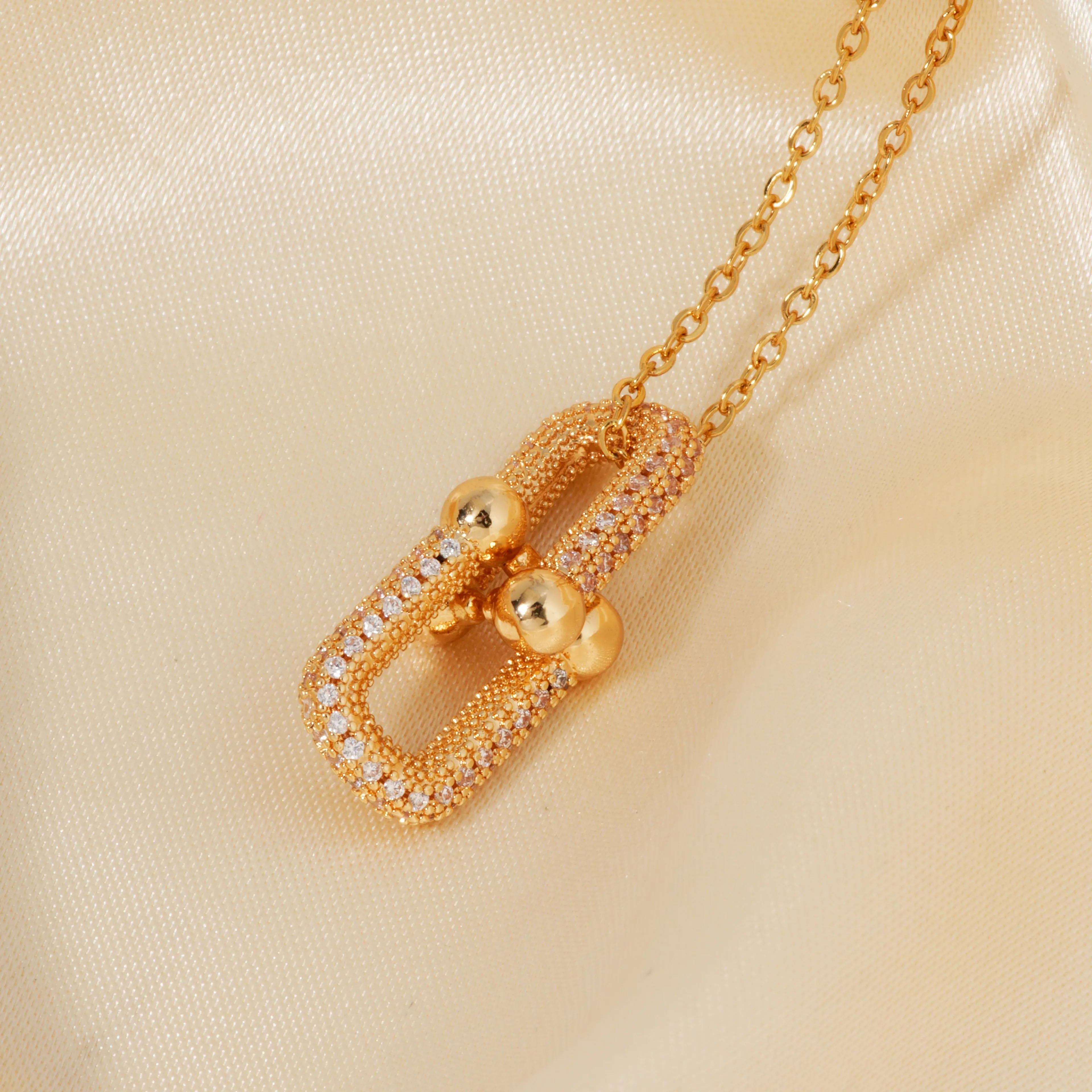 Wholesale Jewelry Elegant Cute Shiny Geometric 304 Stainless Steel Copper Zircon K Gold Plated Rhodium Plated Inlay Pendant Necklace display picture 6