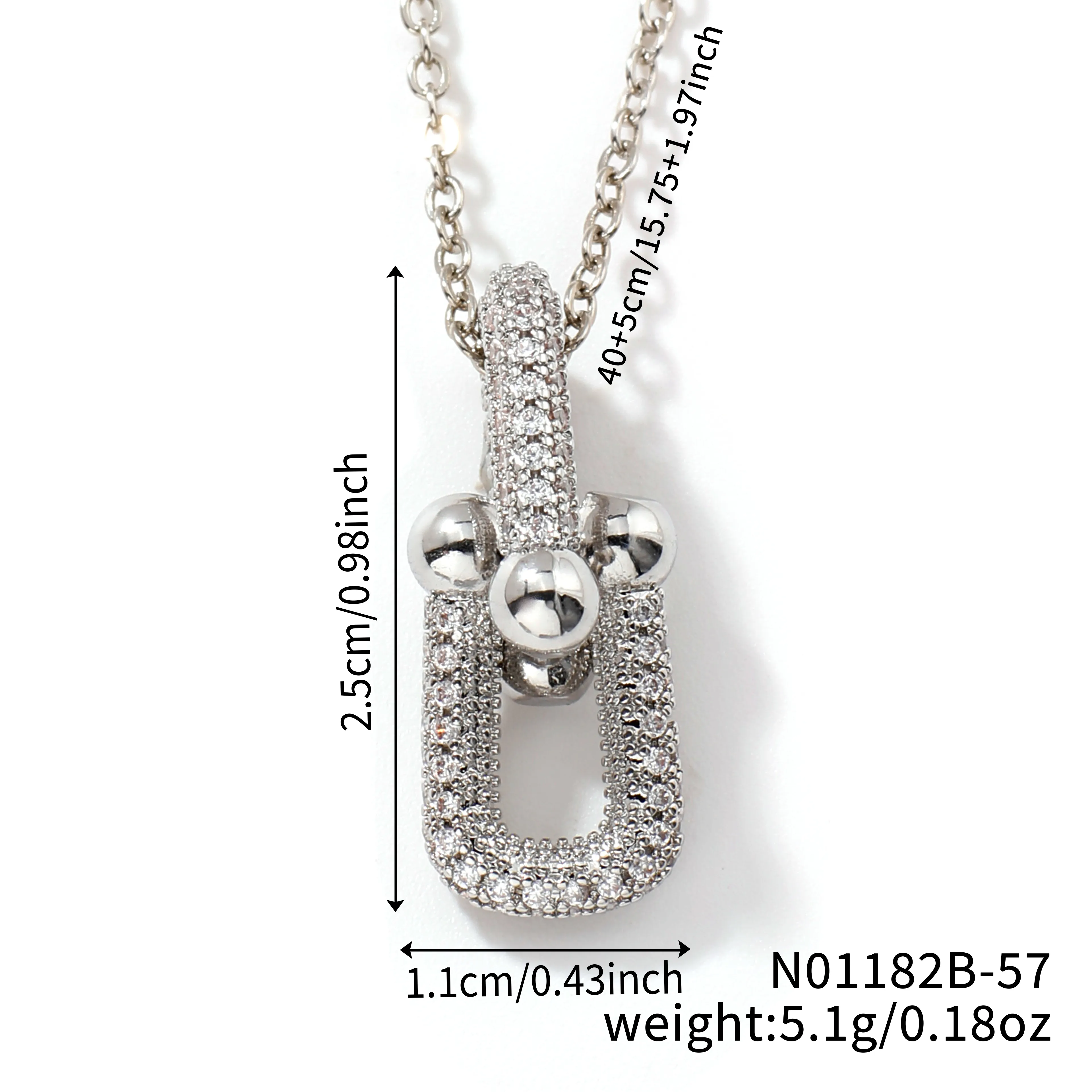 Wholesale Jewelry Elegant Cute Shiny Geometric 304 Stainless Steel Copper Zircon K Gold Plated Rhodium Plated Inlay Pendant Necklace display picture 1