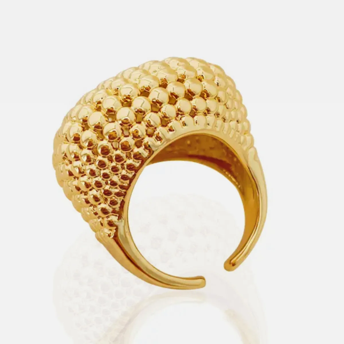 Copper Geometric Open Rings display picture 2