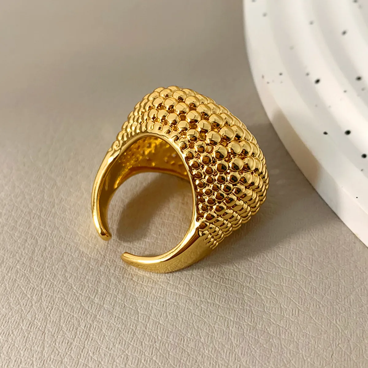 Copper Geometric Open Rings display picture 4