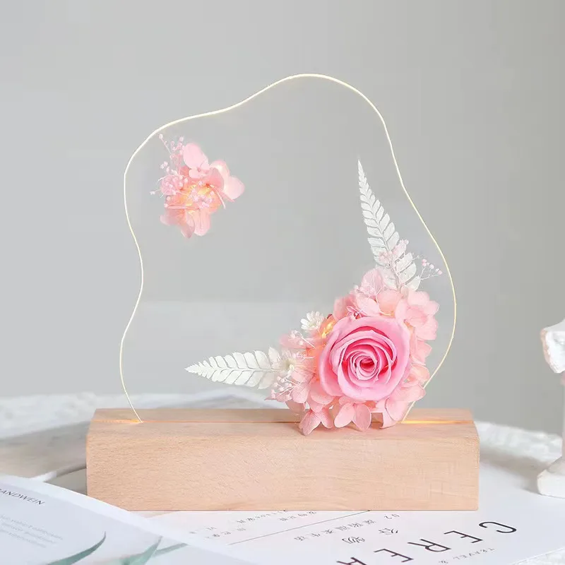 Tulip Handmade DIY Glass Painting Night Light Hand-painted Water Ripple Acrylic Plate Creative Children's Day Gift display picture 3