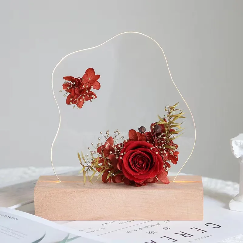 Tulip Handmade DIY Glass Painting Night Light Hand-painted Water Ripple Acrylic Plate Creative Children's Day Gift display picture 4