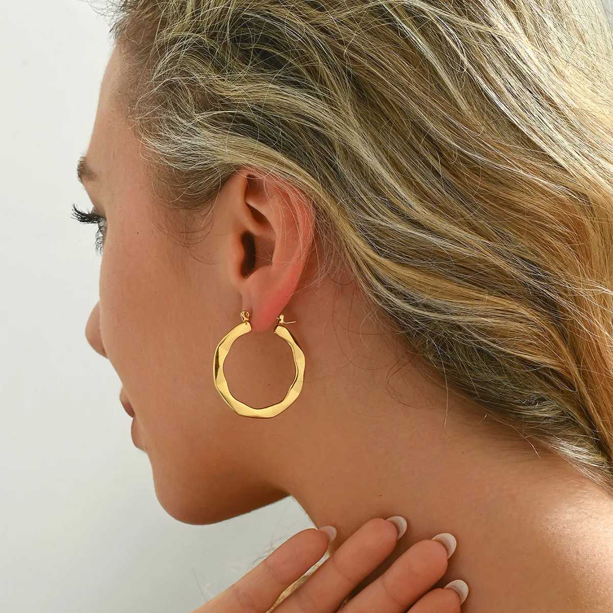 1 Pair Casual Elegant Classic Style Irregular 201 Stainless Steel Earrings display picture 14