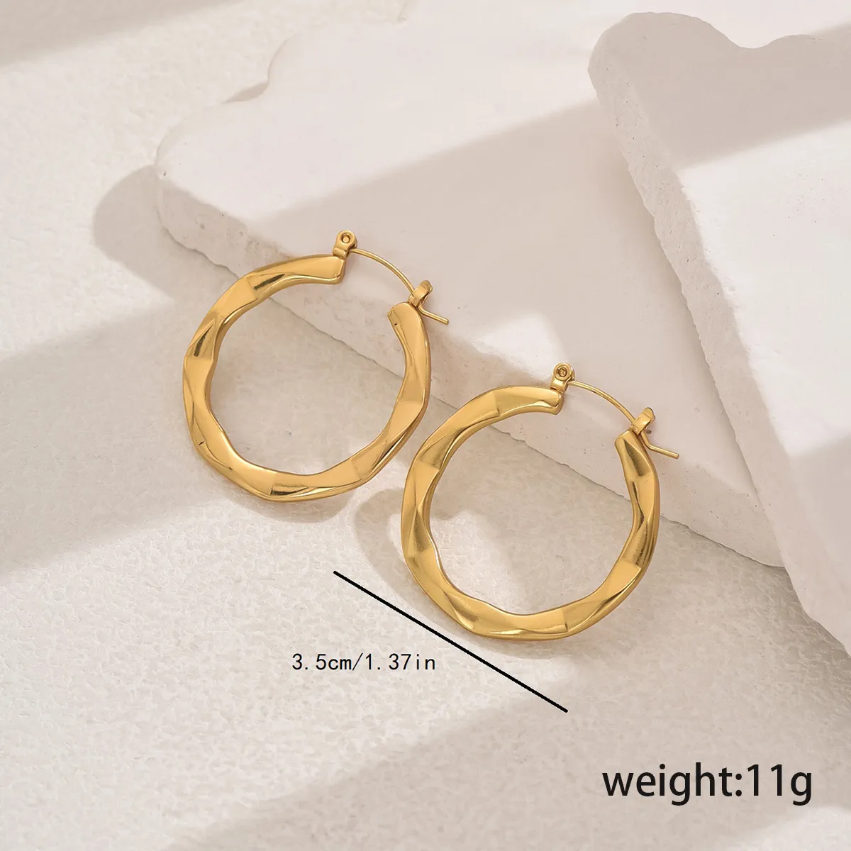 1 Pair Casual Elegant Classic Style Irregular 201 Stainless Steel Earrings display picture 4