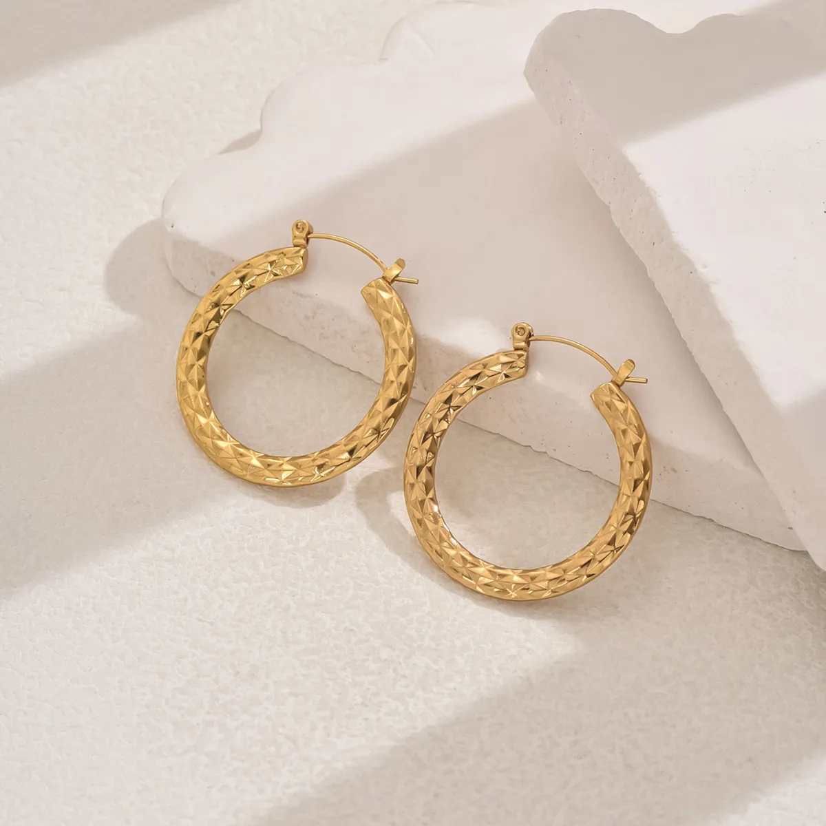 1 Pair Casual Elegant Classic Style Irregular 201 Stainless Steel Earrings display picture 17