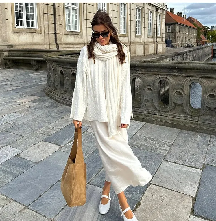 Women's Sweater Long Sleeve Sweaters & Cardigans Casual Elegant Solid Color display picture 7