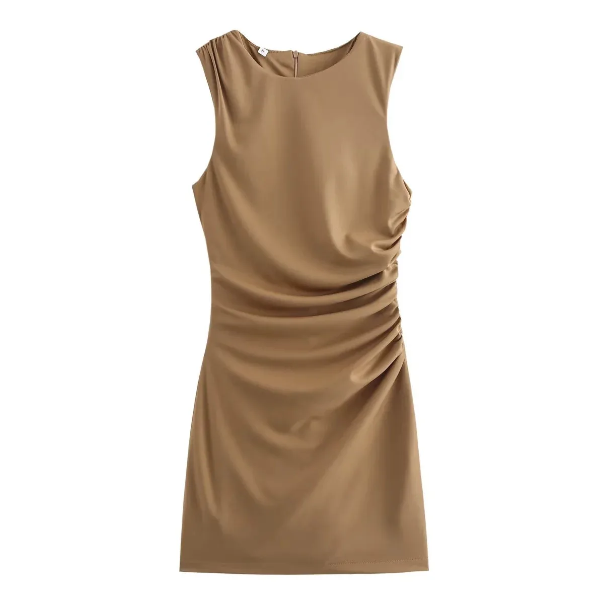 Women's Sheath Dress Elegant Round Neck Sleeveless Solid Color Above Knee Casual Holiday display picture 2