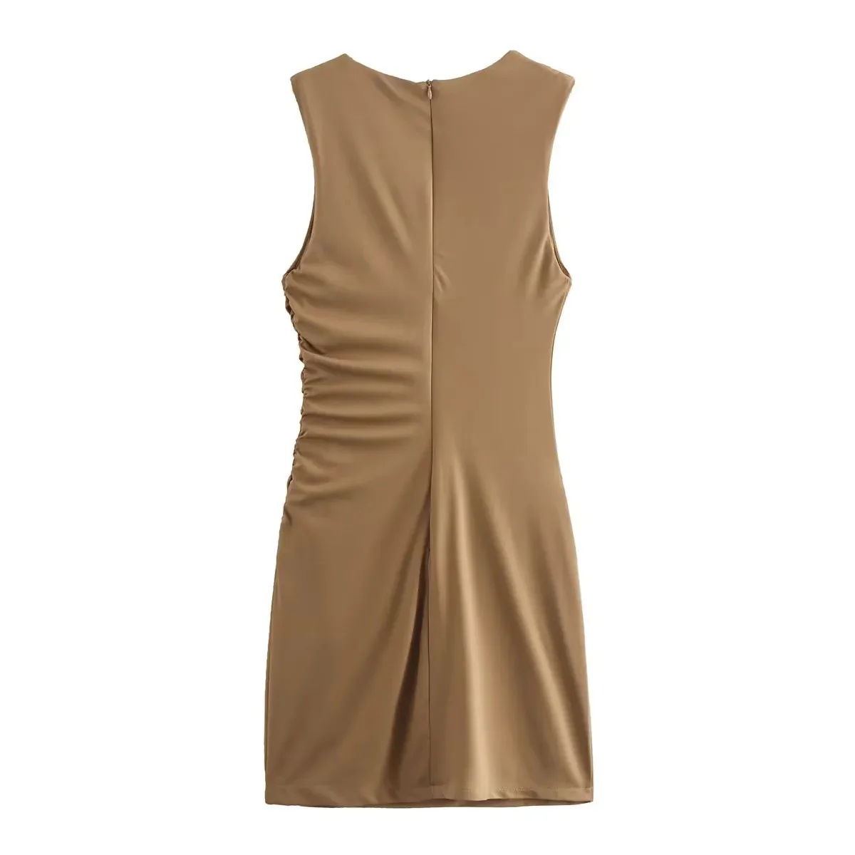 Women's Sheath Dress Elegant Round Neck Sleeveless Solid Color Above Knee Casual Holiday display picture 3